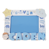 C&F Wooden Baby Boy Photo Frame Name Plate